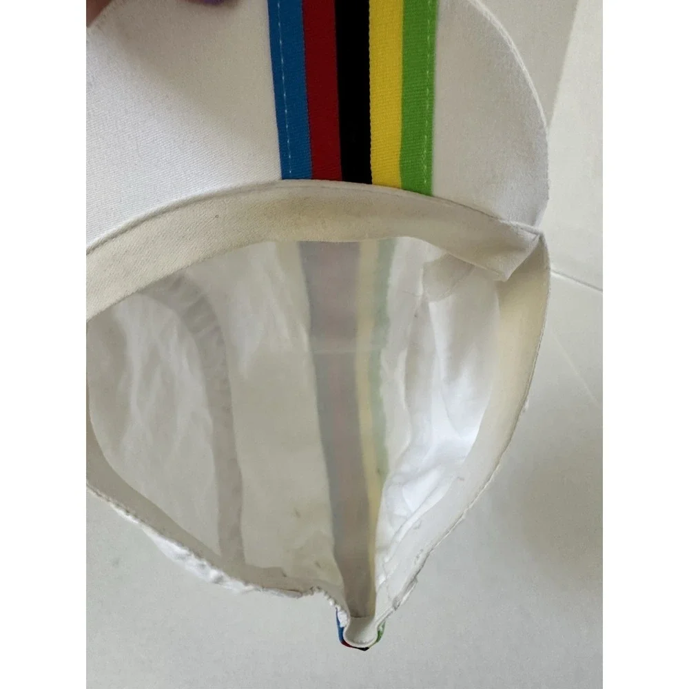 Lazer Helmets Cycling Since 1919 Cap Hat White Colored Racing Stripes Front Logo